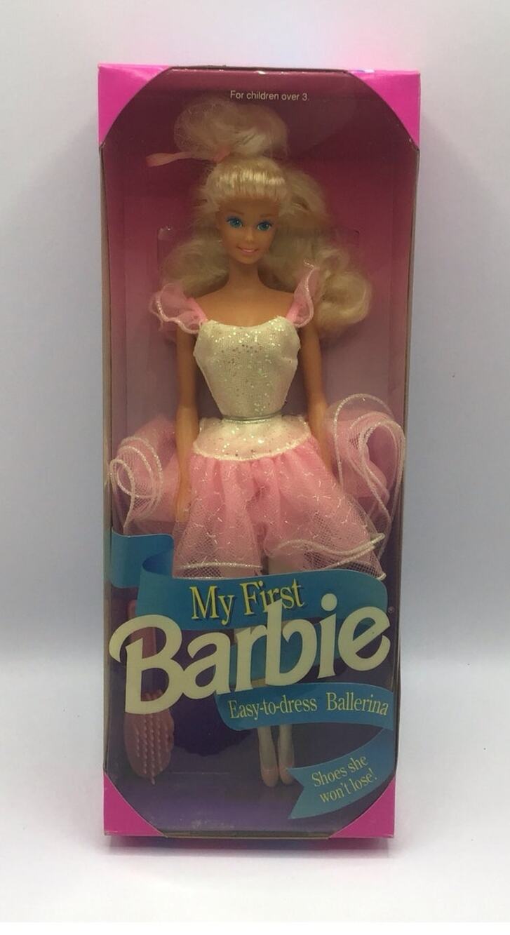 intage 1992 My First Barbie Easy To Dress Ballerina Doll NIB 2516 Mattel Pink